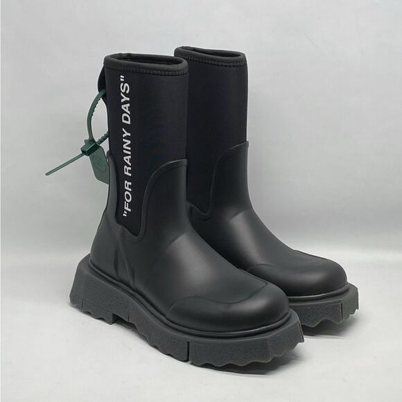 Off-White Sponge Rubber Rain Boots size 37 - Picture 1 of 11